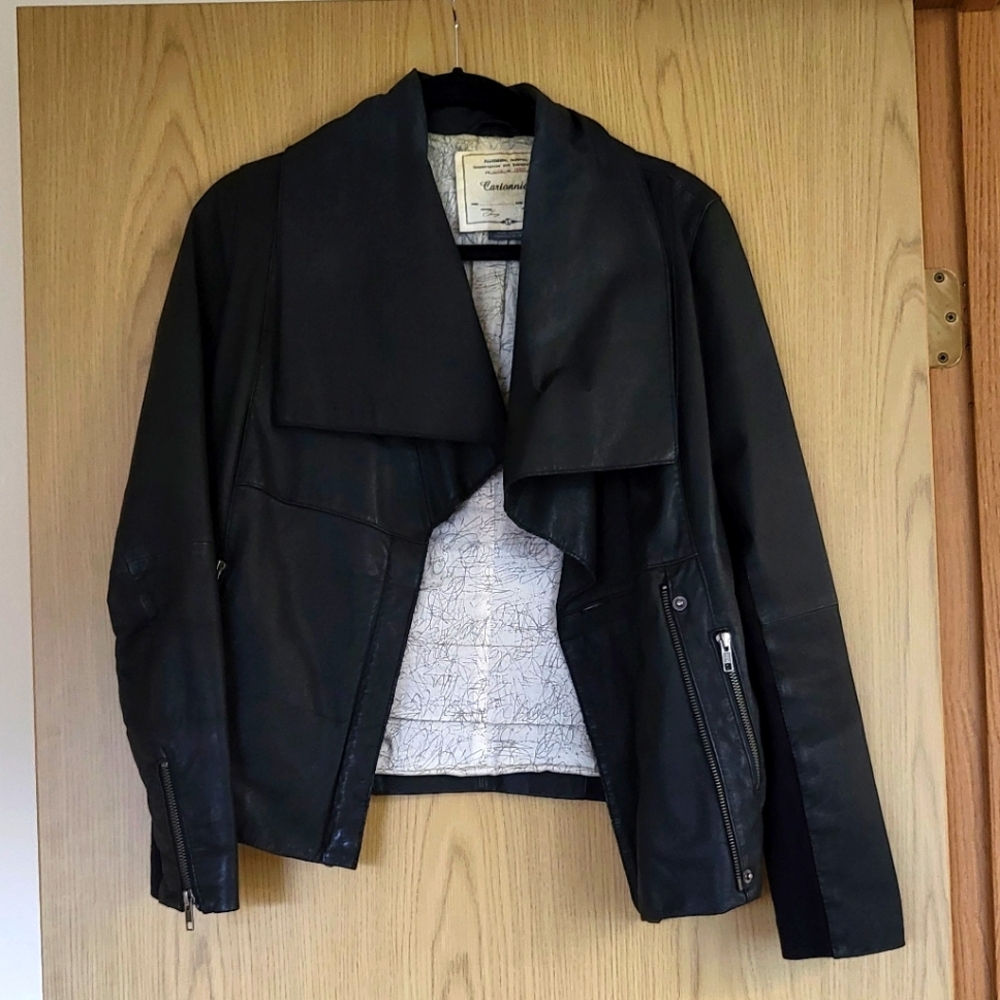 Anthropologie Black Leather jacket size small